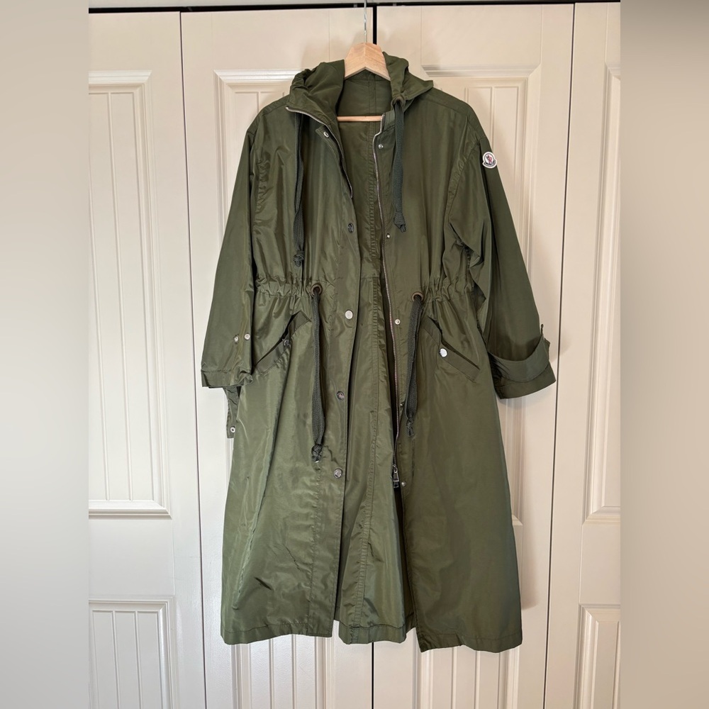 💯 Authetic Moncler Spring Long Trench Windbreaker Khaki